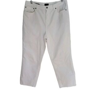 Ladies Size 14 Talbots Modern Ankle Jean White Comfort High Rise Travel Festival